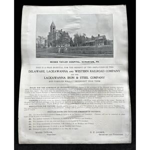 Moses Taylor Hospital Scranton PA Delaware Lackawanna Western Railroad Print